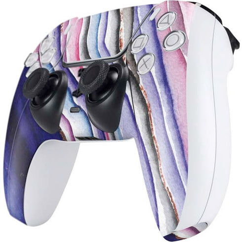 Violet Watercolor Geode PS5 Controller Skin